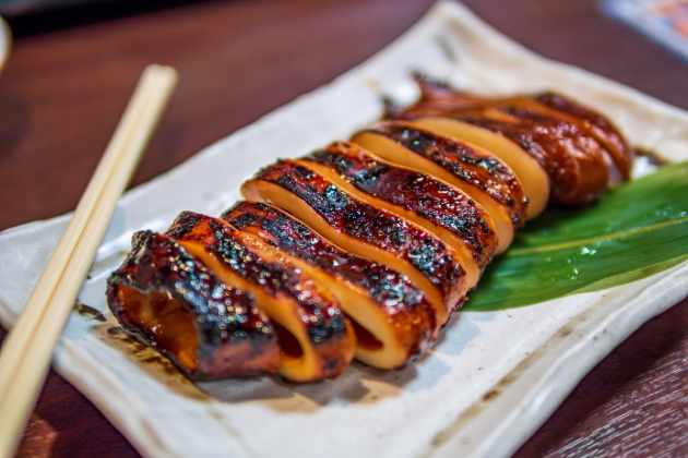 Calamar con salsa teriyaki
