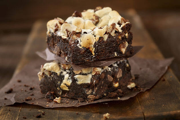 Brownie de chocolate y marshmallows