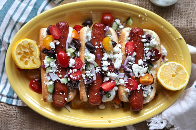 Hot dog griego
