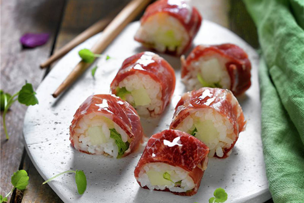 Makis de jamón y melón