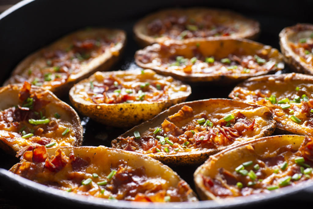 Rodajas de patata con bacon