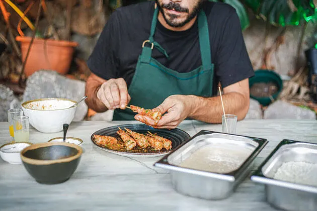 Torpedos de gambón en panko