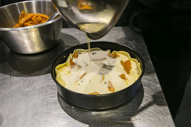 Quiche de calabaza con queso de cabra