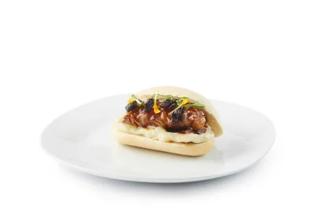 Bocadillo rosbif con salsa de teriyaki