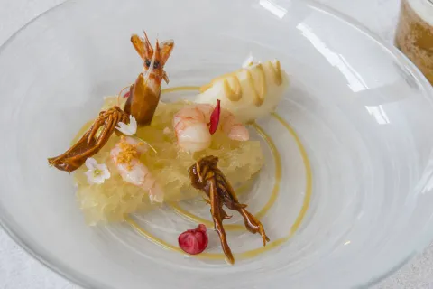 Gamba, cerveza y miel
