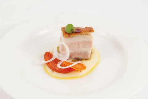 Cansalada a baixa temperatura i parmentier