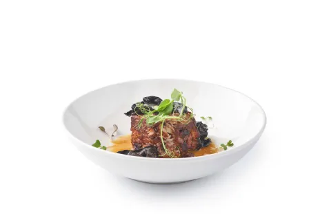 Terrina de tardor amb trompetes de la mort