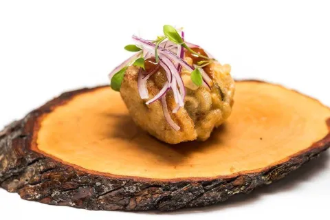 Brioche de hamburguesa con tempura