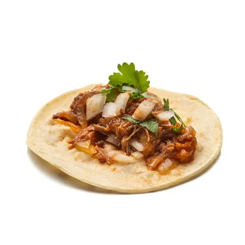 Taco de tinga de res estilo Ana