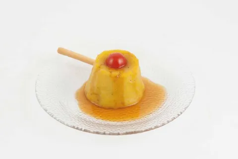 Flam de patates i cigrons al curri amb carn