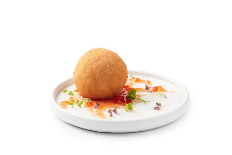 Arancini amb confitura de tomàquet