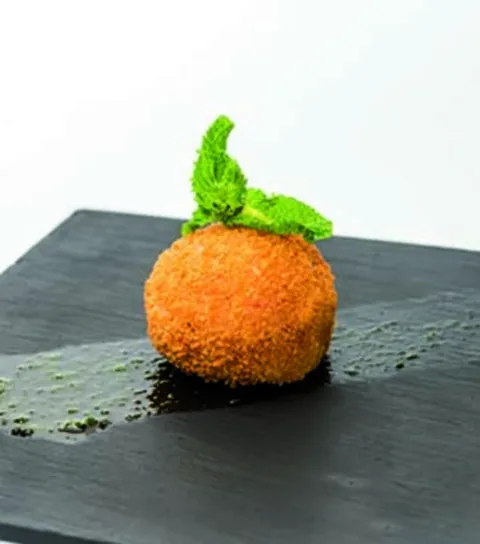  Llagostí amb gavardina de coco, tomàquet i menta