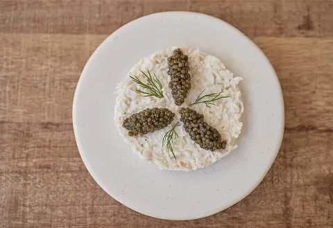 Amanida King Crab i caviar 