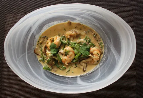Curry verde de gambas